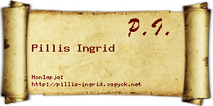 Pillis Ingrid névjegykártya